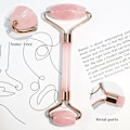 Miniatyrbillede 3 af 5: Gua Sha og ansigtsrulle, rulle rose quartz Gua Sha sten