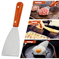 Miniatyrbilde 3 av 5: 2 stk. grillskrape i rustfritt stål med treskaft og skrått blad