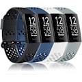 Miniatyrbillede 2 af 3: Sunrain 4-pak Sportremme Kompatibel med Fitbit Charge 4-remme og Fitbit Charge 3-remme Silikone Erstatningsarmbånd