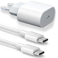 Pikkukuva 1 / 4: 20W USB-C-pikalatauslaite + 20W 1M USB-C-USB-C-kaapeli iPhone 15 Pro Maxille - iPhone 15 Plus - iPhone 15 Pro - iPhone 15