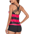 Pikkukuva 4 / 5: Naisten uima-asu Gradient Color Tankini Set Top shortsit matalavyötäröinen urheilullinen uimapuku bikinit red XL