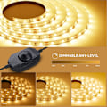 Miniatyrbild 2 av 5: Varmvit LED-remsa 5M 300 LED, 1650lm Dimbar LED-tejp, 3000K Flexibel LED-belysning för Sovrum Kök Under Skåp Garderob Trapp