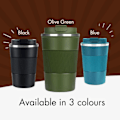 Miniatyrbild 3 av 3: Kaffe Resmugg, Återanvändbar Kaffe Mugg Olivgrön, 380ml