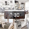 Miniatyrbillede 3 af 5: Vækkeur, LED-display Digitalt Vækkeur med Lysfølsom Dæmpningstilstand, Soveværelse Stue Sengebordur, Hjemmeindretning, Hvid