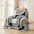 Boho sofatrekk 3-seter, chenille sofatrekk, 180 x 230 cm, svart, 1 stk. 180*230cm black