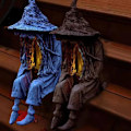 Miniatyrbilde 5 av 5: Utendørs heksespøkelseslys, solcelled LED heks hagelys, Halloween spøkelsesstatue Halloween hjem hagedekorasjon