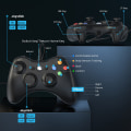 Miniatyrbilde 2 av 5: Kablet kontroller for Xbox 360, spillkontroller for 360 med dobbel vibrasjon Turbo kompatibel med Xbox 360/360 Slim og PC Windows 7,8,10