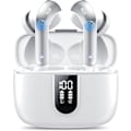 Miniatyrbillede 1 af 6: Trådløse øretelefoner, 50 timers spilletid Bluetooth-hovedtelefoner, Bluetooth-hovedtelefoner 5.3, i øret med 4 ENC-opkald Støjreducerende mikrofoner, Bass Boost 85% WHITE
