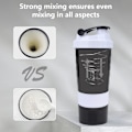 Miniatyrbild 5 av 7: Proteinshakerflaska 16oz shakerflaska för proteinshakes, proteinshaker med förvaring och mixboll, 3-lagers läckagesäker proteinbehållare white
