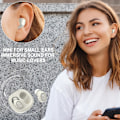 Pikkukuva 2 / 7: Mini BT -kuulokkeet T1, langattomat Bluetooth-kuulokkeet pienille korvakäytäville naisille ja miehille, kristalliset korvanapit Bluetoothilla ja melunvaimennuksella