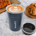 Miniatyrbillede 5 af 5: Kaffe Kop, 380ml Vakuum Genanvendelig Lækagesikker Dobbelt Væg Kaffe Kop, Isolering Rustfrit Stål Miljøvenlig Rejse Kontor Krus til Varmt Kaffe Te blue