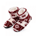 Miniatyrbillede 1 af 4: Indendørs Tøfler / Varme Jule-Tøfler Med Høj Skaft - Morgen Tøfler - Julegave Wine red 27cm (39-41 EU )