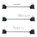 Miniatyrbillede 2 af 3: Kabel til belysning/USB Type-C/Micro-USB til DJI Mavic Air2 mini2 Micro USB flettet 30CM Micro USB flettet 30CM Micro USB flettet 30CM Micro USB flettet 30CM Mikro USB