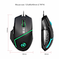 Miniatyrbillede 2 af 5: USB-kablet gamingmus med åndedrætslys, optisk gamingmus med 4 justerbare DPI til pc-bærbar, sort