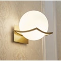 Miniatyrbillede 1 af 5: LED væglampe indendørs, væglampe glas, væglampe rund, moderne design glas kugle væglampe til badeværelse, stue, soveværelse, gang