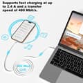 Miniatyrbillede 2 af 5: USB C-opladerkabel, USB C til USB C 2-pak 1M+2M ledning, Type C-oplader hurtigopladningskabel til iPhone 17 16 15 Pro Max Pro Plus