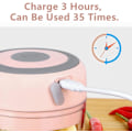 Miniatyrbillede 4 af 5: Elektrisk Mini Hvidløgshakker, 100ML USB Grøntsagsløg Hakker, Bærbar Lille Madprocessor- 100ML Pink