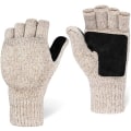 Miniatyrbild 3 av 5: Fingerlösa vinterhandskar konvertibla ullvantar för män och kvinnor - Varma termiska stickade flip-top snöhandskar för kallt väder