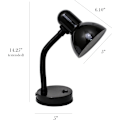 Miniatyrbillede 3 af 5: Basal Metal Skrivebordslampe med Fleksibel Slangehals til Kontor, Stue, Soveværelse, Kollegieværelse, Bogreol, Sort