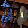 Miniatyrbilde 3 av 5: Utendørs heksespøkelseslys, solcelled LED heks hagelys, Halloween spøkelsesstatue Halloween hjem hagedekorasjon