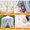 Miniatyrbilde 4 av 5: Myggnetting Dobbeltseng Myggnetting Reise Finmasket Rektangulær Nettgardin Myggnetting Seng med 4 Innganger Enkel Montering