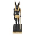 Forntida egyptisk gud Anubis med rättvisans vågstaty Död och efterlivets gudar som väger hjärtat mot strutsfjäderfigur