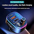 Pikkukuva 3 / 5: Universaali 7-värinen LED-auton Bluetooth 5.0 FM-lähetin Auton MP3-soitin Kaksi USB-autonlaturi