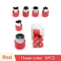 Miniatyrbild 1 av 8: Grönsaksfrukt ter Rostfritt stål Blommor Tecknad Form Form 6pcs-Red