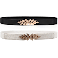 Miniatyrbilde 5 av 5: Midjebelte Elastisk Slank Dekorativ Stretchy Hurtigutløser Tight Brown