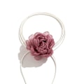 Miniatyrbilde 8 av 8: Fluffy Stoff Blonder Blomst Choker Halskjede Kvinner Lang Lace-up Ro A2
