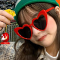 Pikkukuva 4 / 7: Uudet Naisten Sexy Eye Love Heart aurinkolasit Retro Big Frame Perso Red