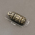 Miniatyrbillede 1 af 5: Hul messing Buddha flaske Sutra Cylinder vedhæng nøglering hals B