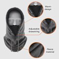 Pikkukuva 3 / 8: Fleece Miesten Balaclava Talvihattu Pipot lämpimämpi Tuulenpitävä Full Dark gray