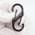 Miniatyrbilde 6 av 7: Rustfritt stål S Type karabinkrok med lås mini nøkkelring krok C Black