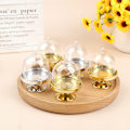 Miniatyrbilde 5 av 8: 4 stk gjennomsiktig godteri dessert holder cupcake display stativ brett bryllup Gold