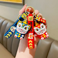 Miniatyrbild 2 av 8: Creative Keychains 2022 New Year of the Tiger Lucky Cat hängsmycke Red