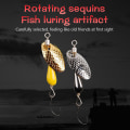 Miniatyrbillede 6 af 8: Roterende Spinner Spoon Fiskeri Lure Kunstige Metal Pailletter Ba C