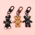 Miniatyrbilde 5 av 8: Cool Black Bear nøkkelring kaffekopp anheng bil nøkkelring sjarm B
