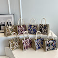 Miniatyrbillede 7 af 7: Lærredstasker til kvinder Skuldertaske Retro Casual Tote Håndtasker E A8