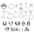 Miniatyrbillede 3 af 5: 1 Sæt Polymer Clay ters til øreringe Rustfrit stål ter DIY 18pcs