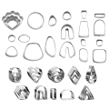 Pikkukuva 3 / 5: 1 Set Polymer Clay ters korvakoruja ruostumatonta terästä ter DIY 24pcs