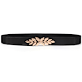 Miniatyrbilde 1 av 5: Midjebelte Elastisk Slank Dekorativ Stretchy Hurtigutløser Tight Black