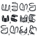 Pikkukuva 3 / 7: 12 kpl / set korvarenkaat Leaf Ear Cuff Clip Korvakorut Black