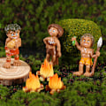 Miniatyrbillede 4 af 8: Primitiv mand bål lejrbål ild model harpiks flamme kunstig mikro A7