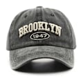 Miniatyrbillede 6 af 8: Retro vasket baseballhat Kvinder S Brev Broderet Spring Sum Black