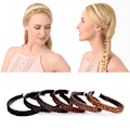 Pikkukuva 4 / 8: Fishbone Braid Lazy Wig Twist Braid otsapanta Bohemia naisten hiukset Dark brown 1.8cm