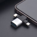 Miniatyrbilde 1 av 8: 3-i-1 OTG Adapter USB3.0 Til IOS Converter Type-C Micro USB Fla Silver
