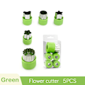 Miniatyrbild 1 av 8: Grönsaksfrukt ter Rostfritt stål Blommor Tecknad Form Form 5pcs-Green