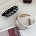 Miniatyrbilde 8 av 8: Retro Lattice Tweed Pannebånd For Dame Hårbånd Solid Svamp A4