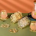 Miniatyrbillede 4 af 5: Akryl Guld Folie Coaster Varmeisolering Bordmåtte Cup Pads Te Round